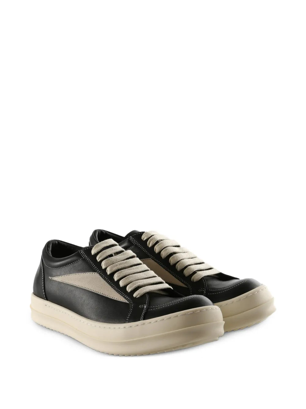Rick Owens Panelled Low-Top — Black — Size US M 3.5 - US W 5 — Side View