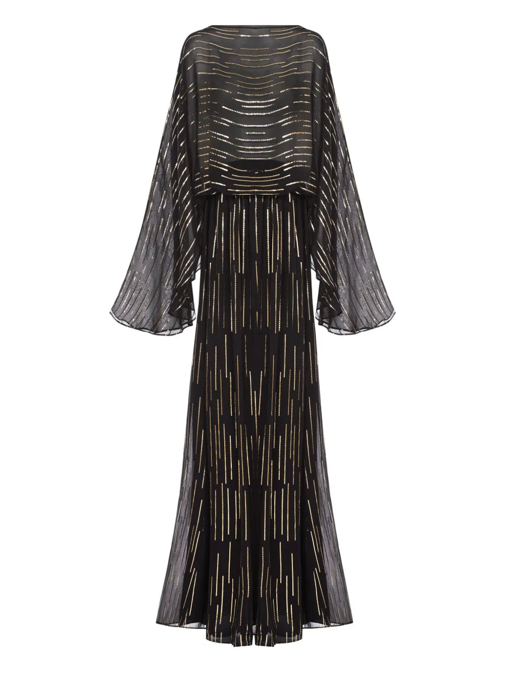 Taller Marmo Tribeca Striped Maxi Dress — Black — Size XS — Front View