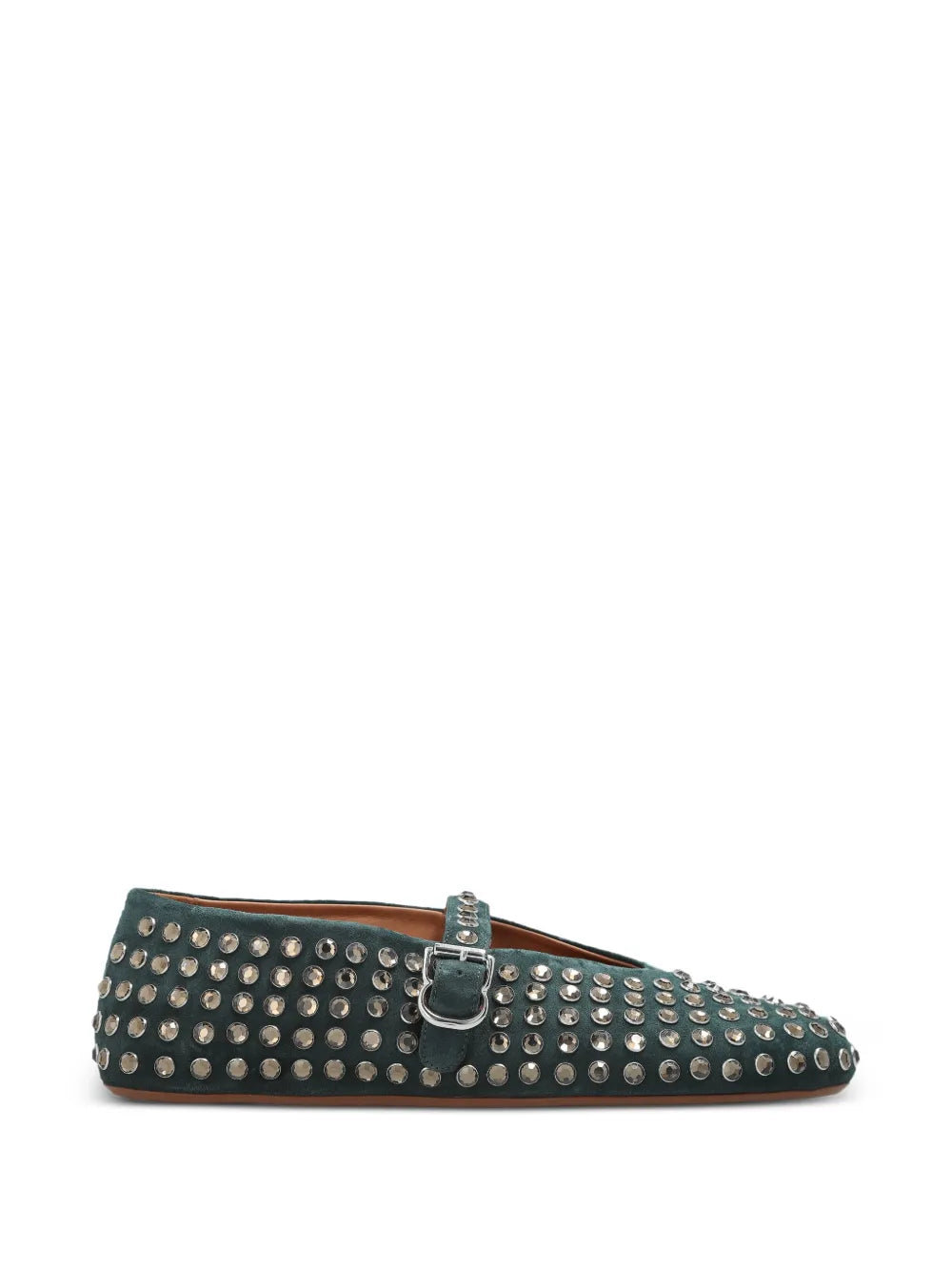 Ala Studded Buckle Strap — Green — Size US M 3.5 - US W 5 — Front View