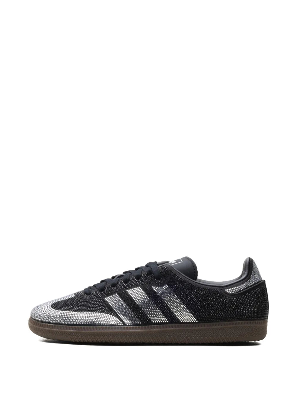 adidas Rhinestone Striped Trainers — Black — Size US M 3.5 - US W 5 — Back View