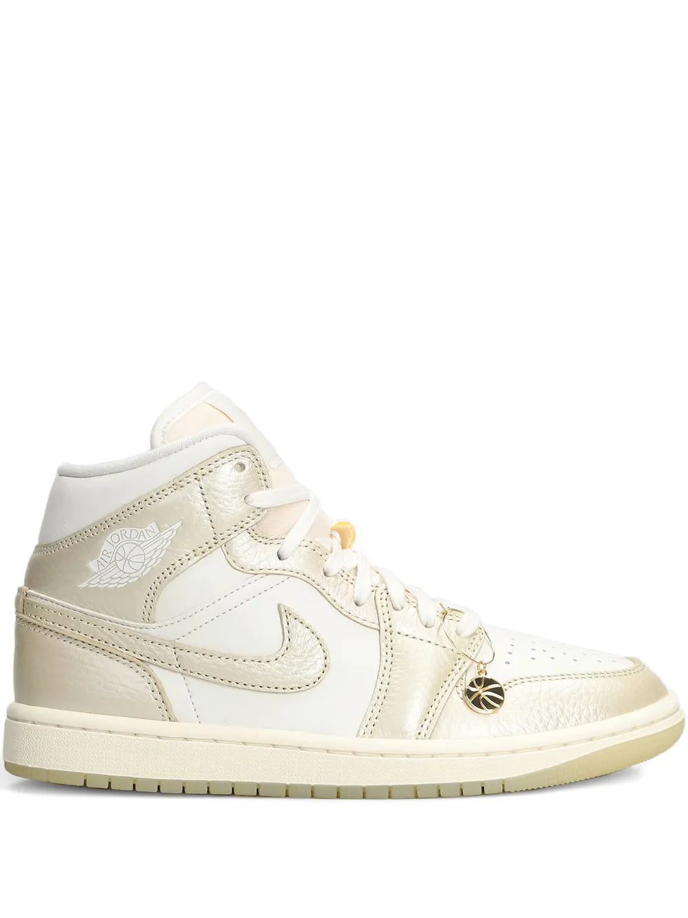 Nike Air Jordan 1 Mid Se Perforated-Toe — Beige — Size US M 3.5 - US W 5 — Front View