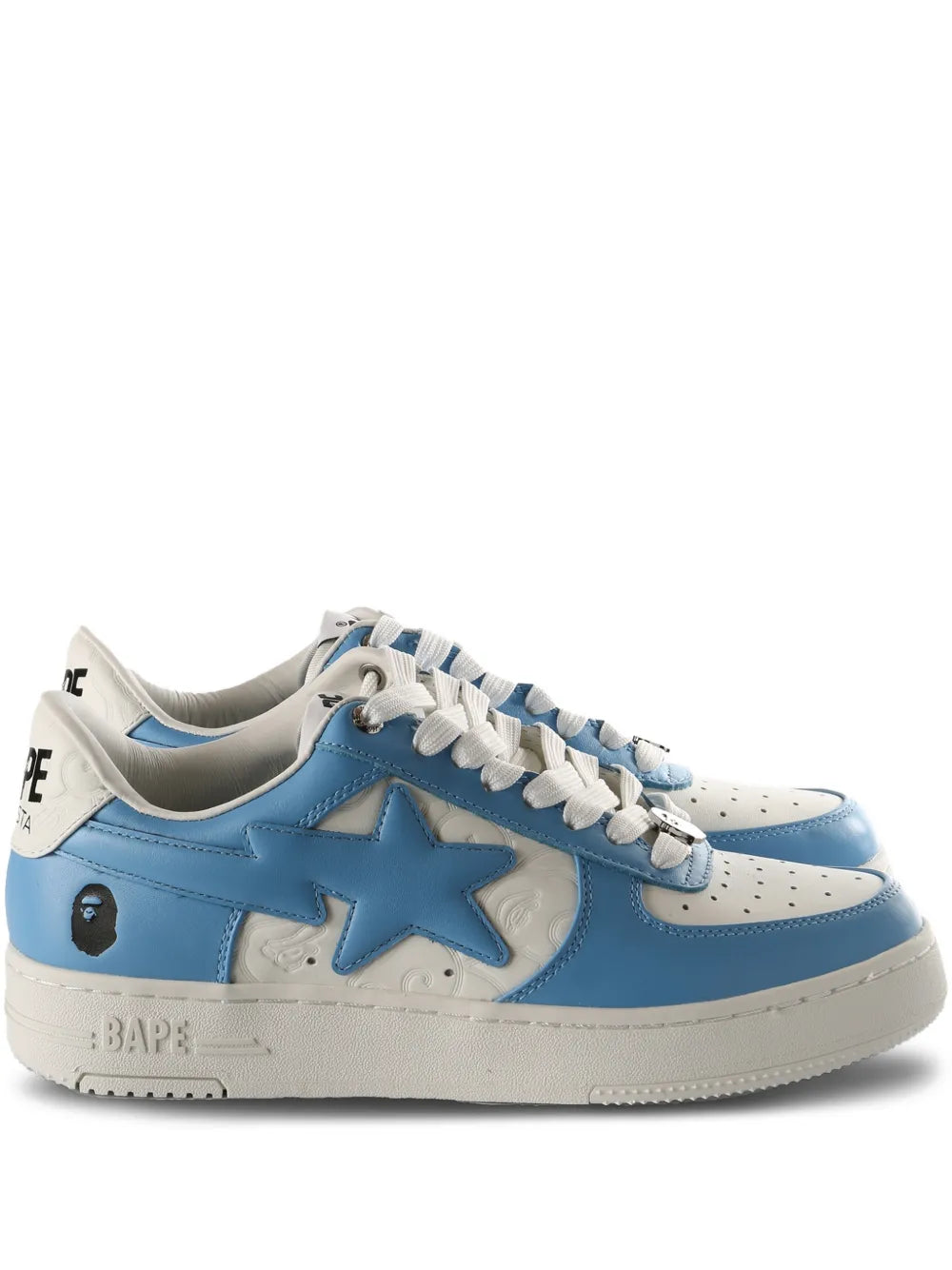 A Bathing Ape?Bape Sta?#3 Star-Appliqu?Sneakers — Blue — Size US M 11 - US W 12.5 — Front View