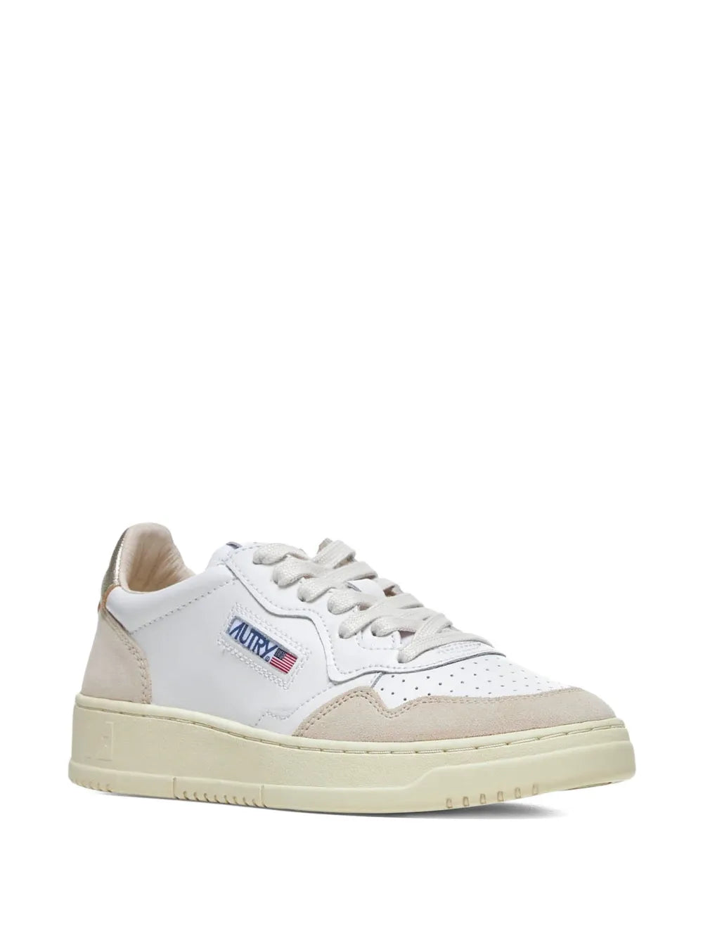 Autry Medalist Low Perforated Leather — White — Size US M 3.5 - US W 5 — Side View