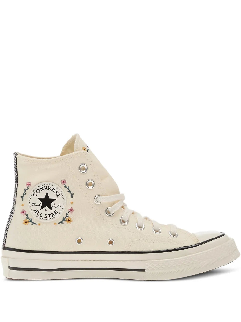 Converse Chuck 70 Floral-Embroidered — Beige — Size US M 3.5 - US W 5 — Front View
