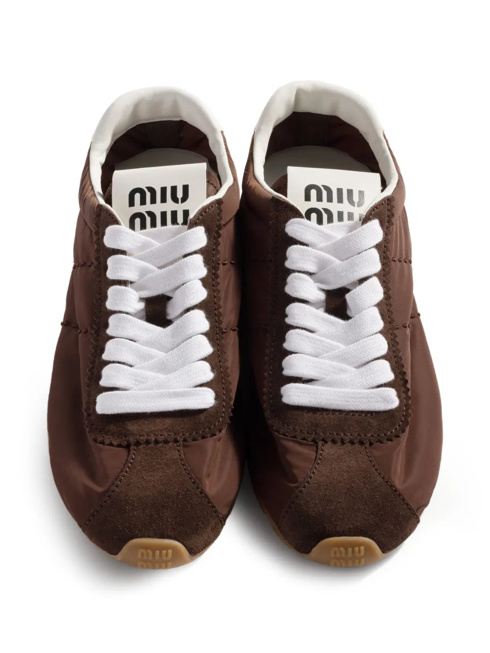 Miu Miu Plume Suede Trainers — Brown — Size US M 3.5 - US W 5 — Back View