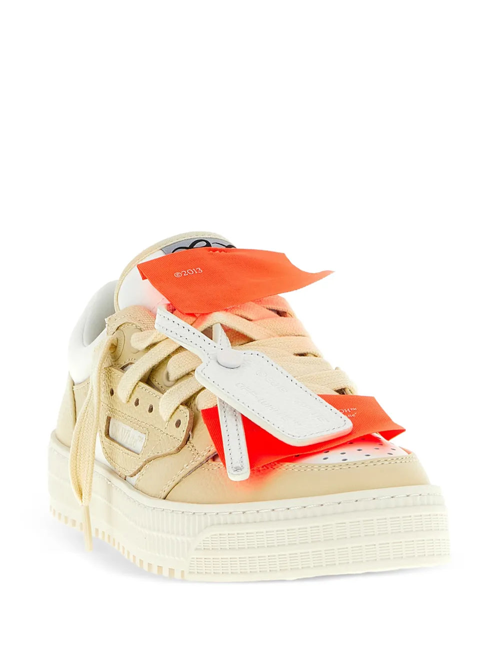 Off-White Two-Tone Low Top — Beige — Size US M 3.5 - US W 5 — Side View