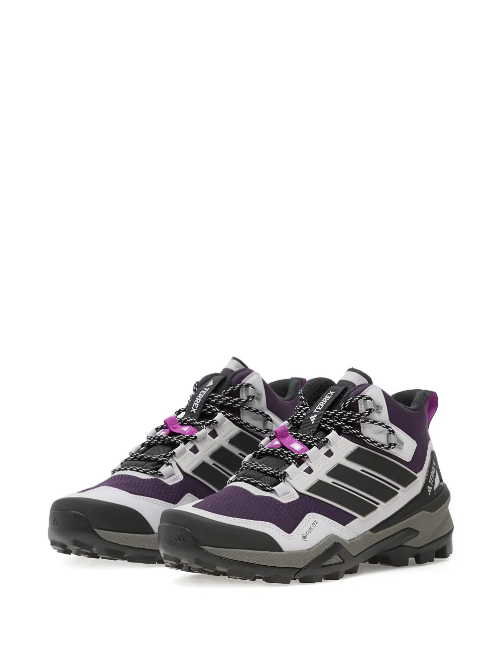 adidas Terrex Skychaser Mid Lace-Up Striped — Purple — Size US M 3.5 - US W 5 — Side View