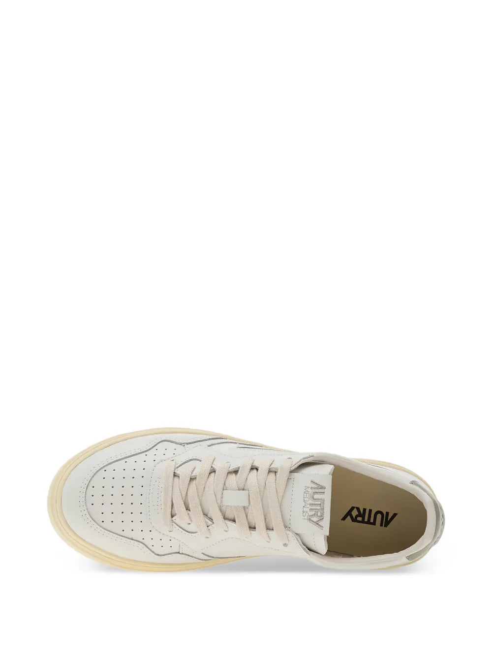 Autry Medalist Low Leather — White — Size US M 3.5 - US W 5 — Detail View
