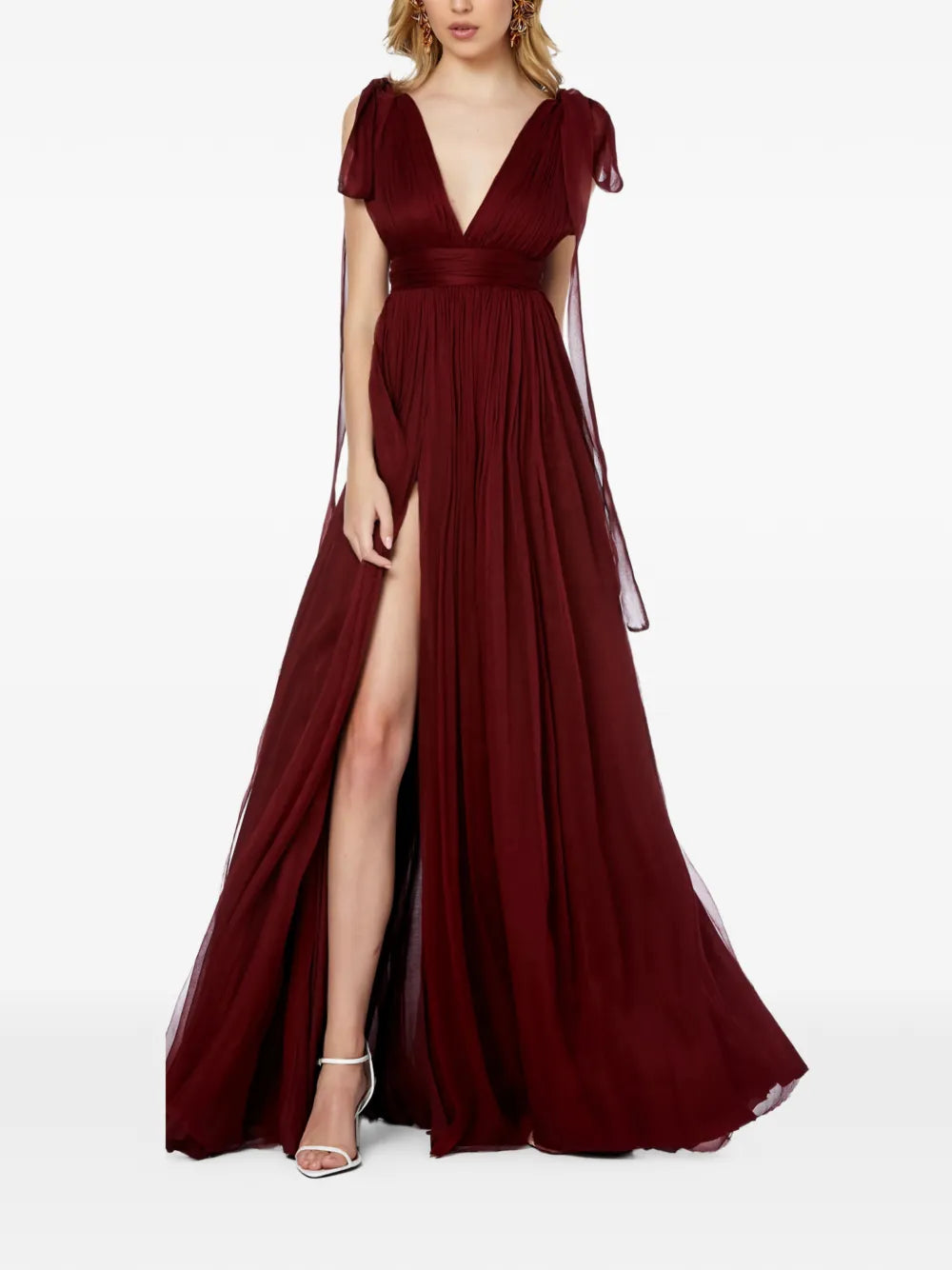 Framboise Savana V Neck Maxi Dress — Same as shown — Size XS — Front View