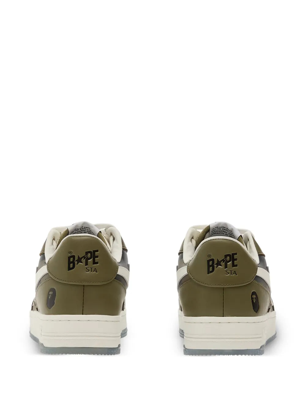 A Bathing Ape?Sta Icon 2 M2 Leather Sneakers — Green — Size US M 3.5 - US W 5 — Top View