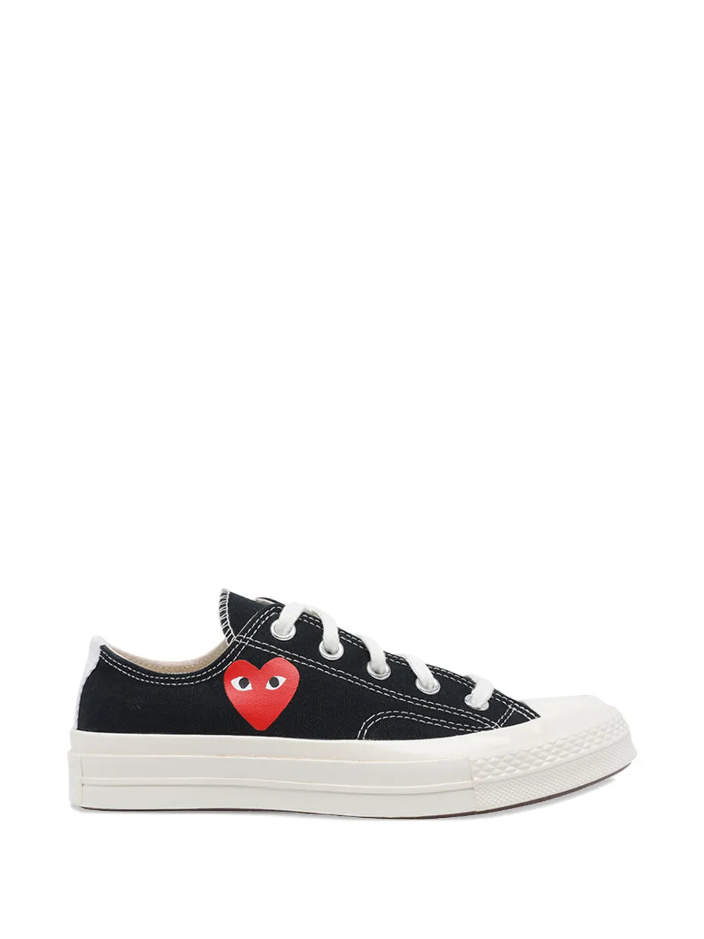 Comme Des Gar ns Play x Converse Heart-Logo Lace-Up — Black — Size US M 3.5 - US W 5 — Front View