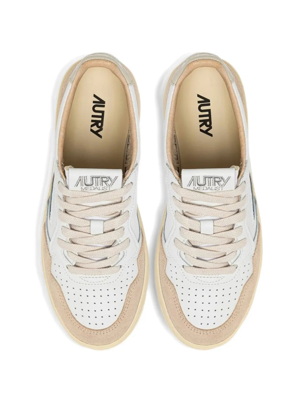 Autry Medalist Low — White — Size US M 3.5 - US W 5 — Top View