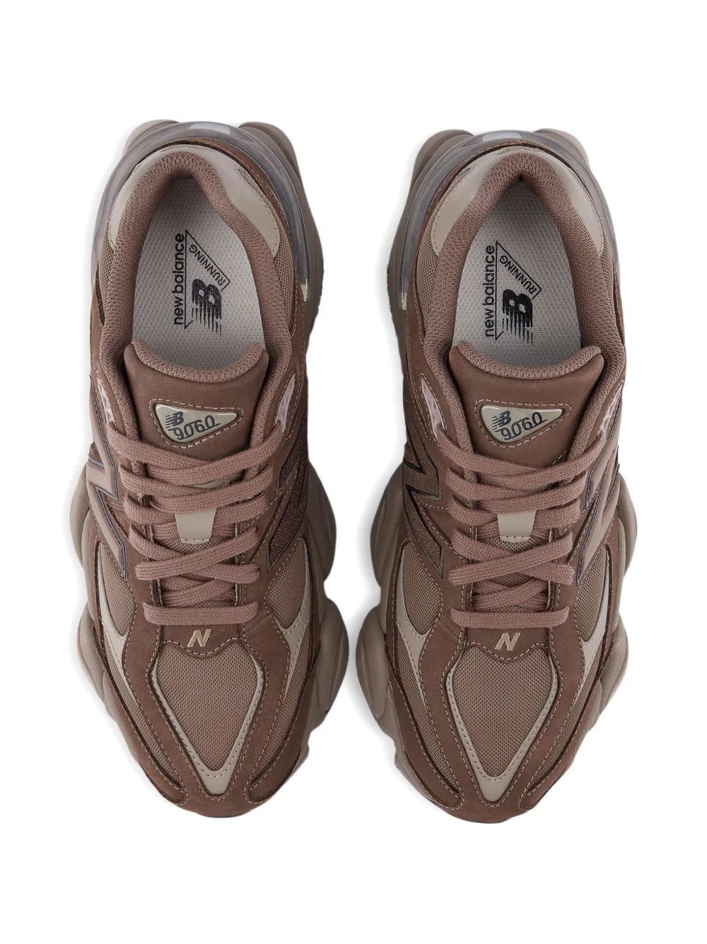 New Balance 9060 Lace-Up — Brown — Size US M 3.5 - US W 5 — Top View