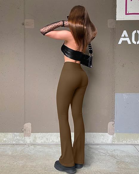 Casual Yoga Pants Stripe Pant Ladies — Beige — Size L — Lifestyle View