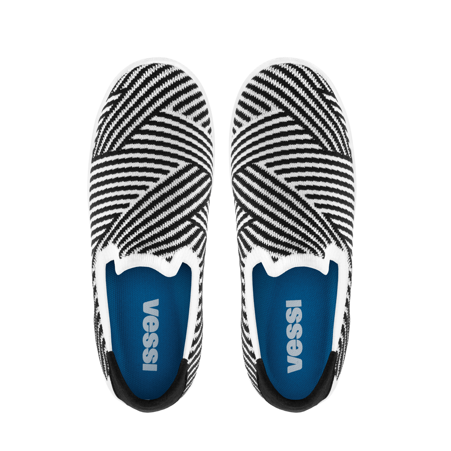 Men's Boardwalk Slip-On - White/Black Zigzag