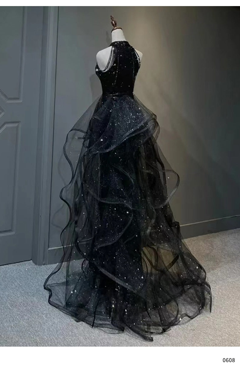 Black Evening Dress For Women — Black — Size L — Back View